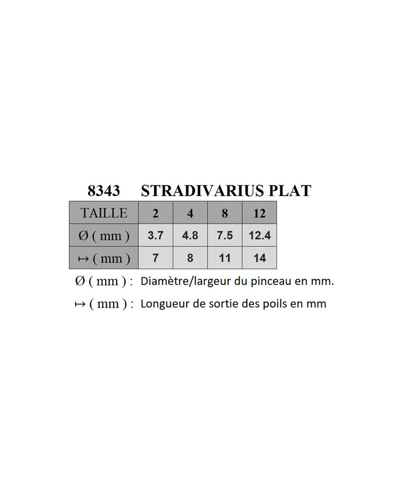 Pinceau à pointe plate Stradivarius Raphaël n°8343