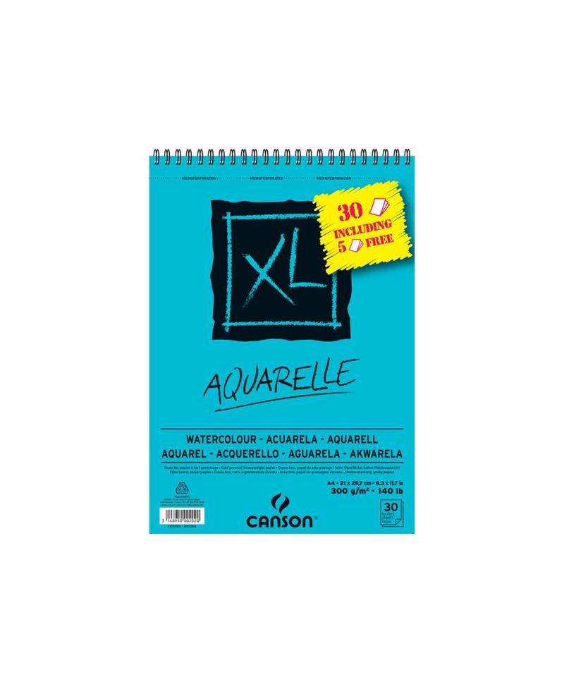 Album papier aquarelle XL 300g/m² - A4 29.7 x 21 cm - 30 F