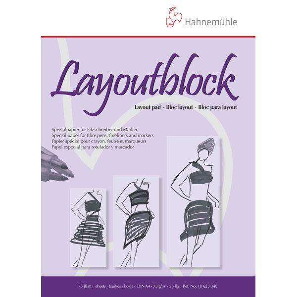 HAHNEMUHLE BLOC LAYOUT 75 G 75 FEUILLES A3 29.7 X 42