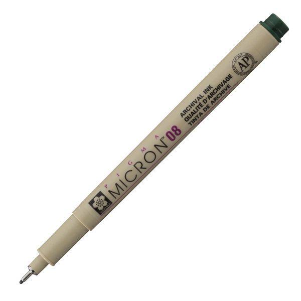 PIGMA MICRON POINTE CALIBREE 08 - 0.50 MM - VERT CHASSEUR