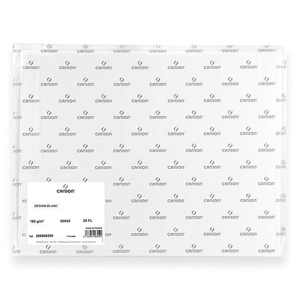 MANIPACK DESSIN BLANC CANSON 25 F 50 X 65 160 G