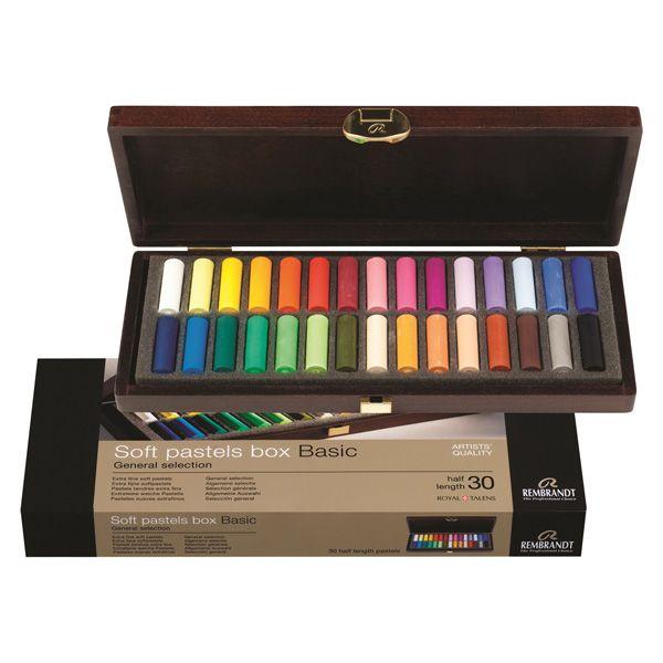 COFFRET BOIS PASTELS REMBRANDT BASIC 30,5