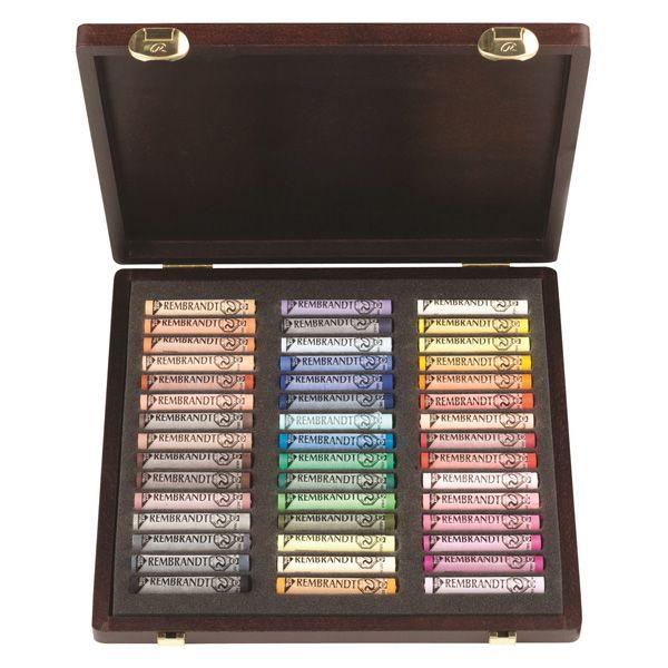 COFFRET BOIS PASTELS REMBRANDT TRADITIONAL 45 P