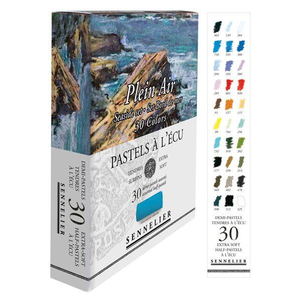 30 DEMI-PASTELS PLEIN AIR BORD DE MER.