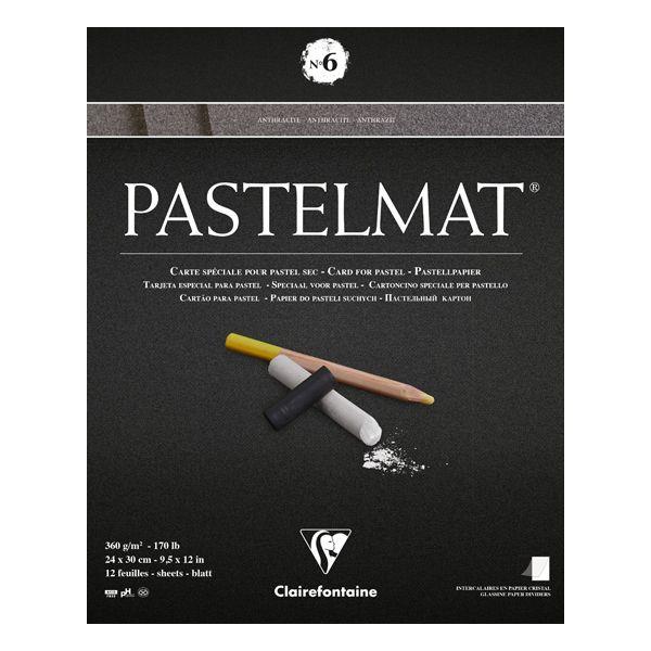 BLOC PASTELMAT 12 FEUILLES 360G N° 6 ANTHRACITE