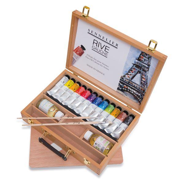 COFFRET BOIS 12 TUBES 40 ML ET ACCESSOIRES