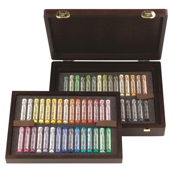 COFFRET BOIS PASTELS REMBRANDT LUXE 60 L